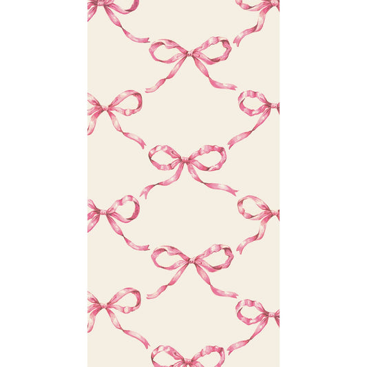 Hester & Cook "Pink Bow Lattice" Guest Napkin