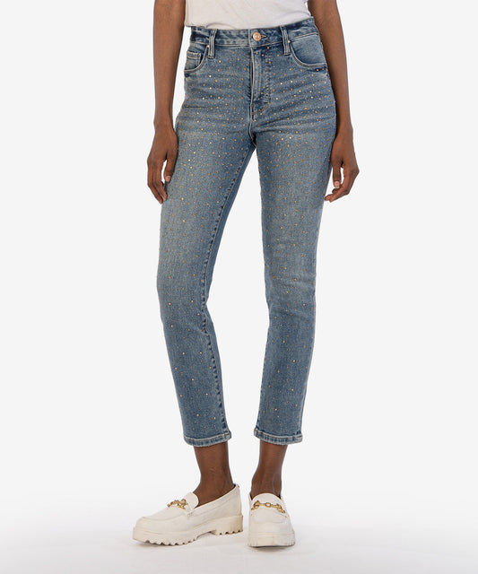 Kut from the Kloth "Reese" Hi Rise Fab Ab Ankle Skinny-Landed
