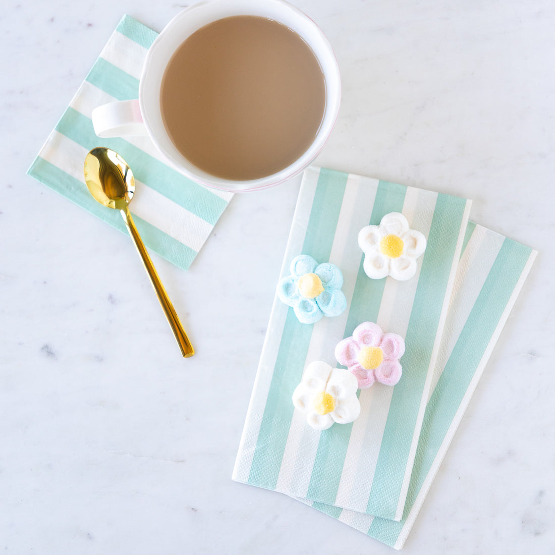 Hester & Cook "Seafoam Classic Stripe" Guest Napkin