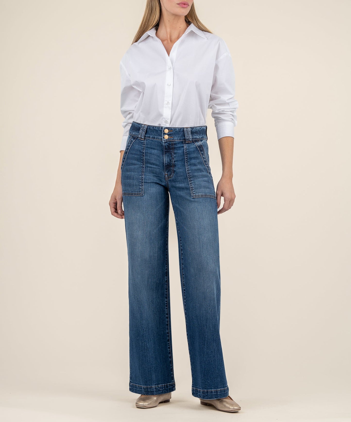 Kut from the Kloth "Jodi" High Rise Wide Leg Front Pocket-Fairness