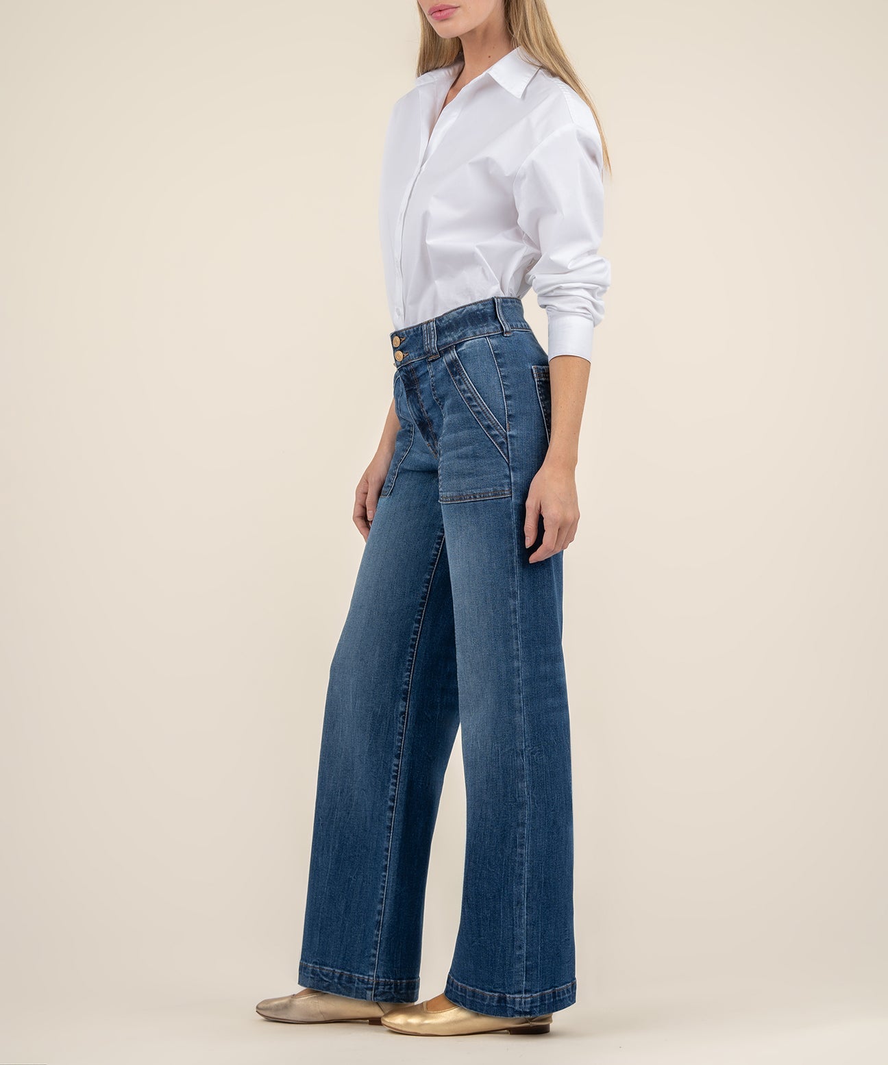 Kut from the Kloth "Jodi" High Rise Wide Leg Front Pocket-Fairness