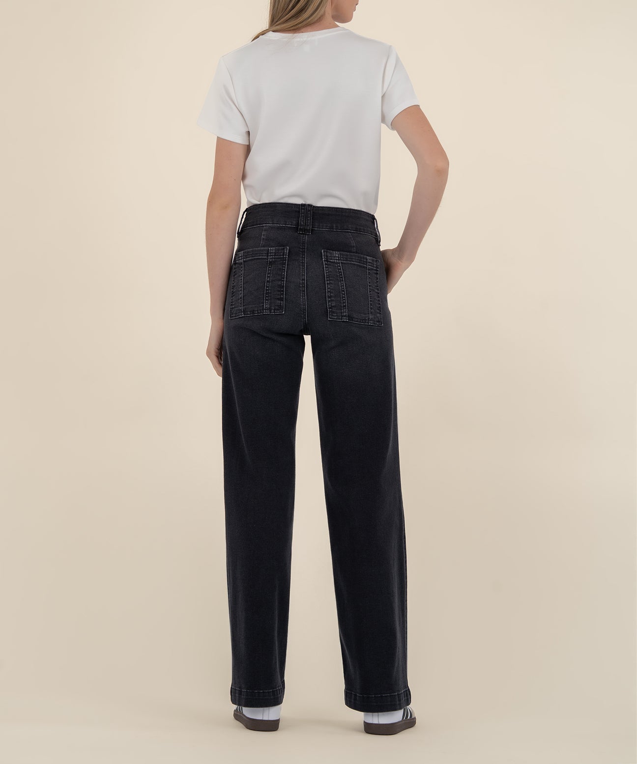 Kut from the Kloth "Jodi" High Rise Wide Leg Front Pocket-Aware (Black)