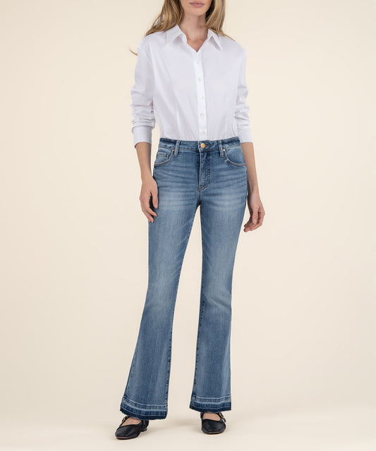 Kut From The Kloth "Stella" High Rise Fab Ab Flare Jeans - Honor Wash