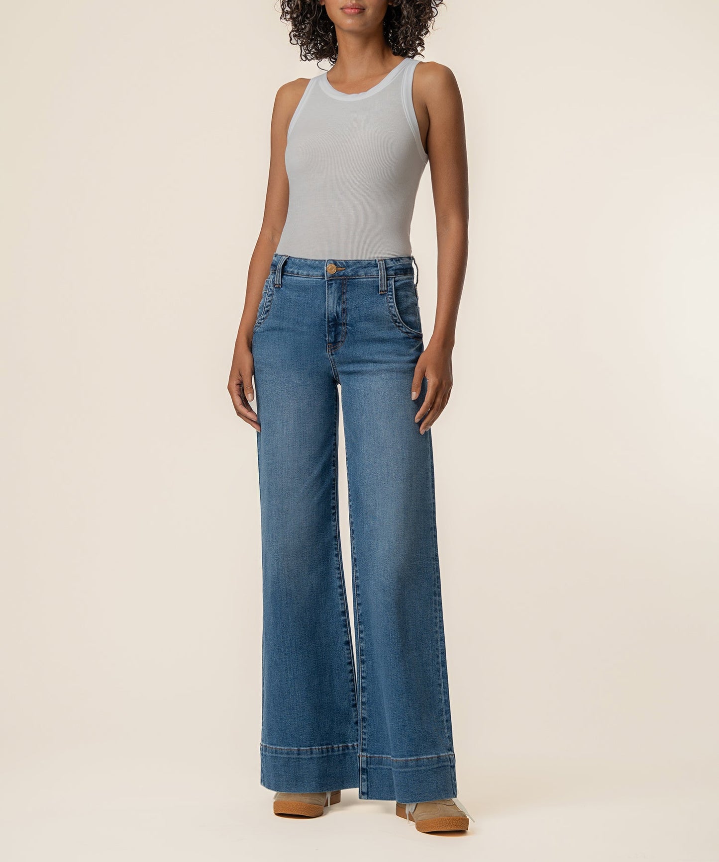 Kut from the Kloth "Maya" High Rise Wide Leg-Journey Wash