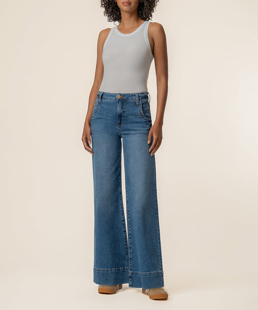 Kut from the Kloth "Maya" High Rise Wide Leg-Journey Wash