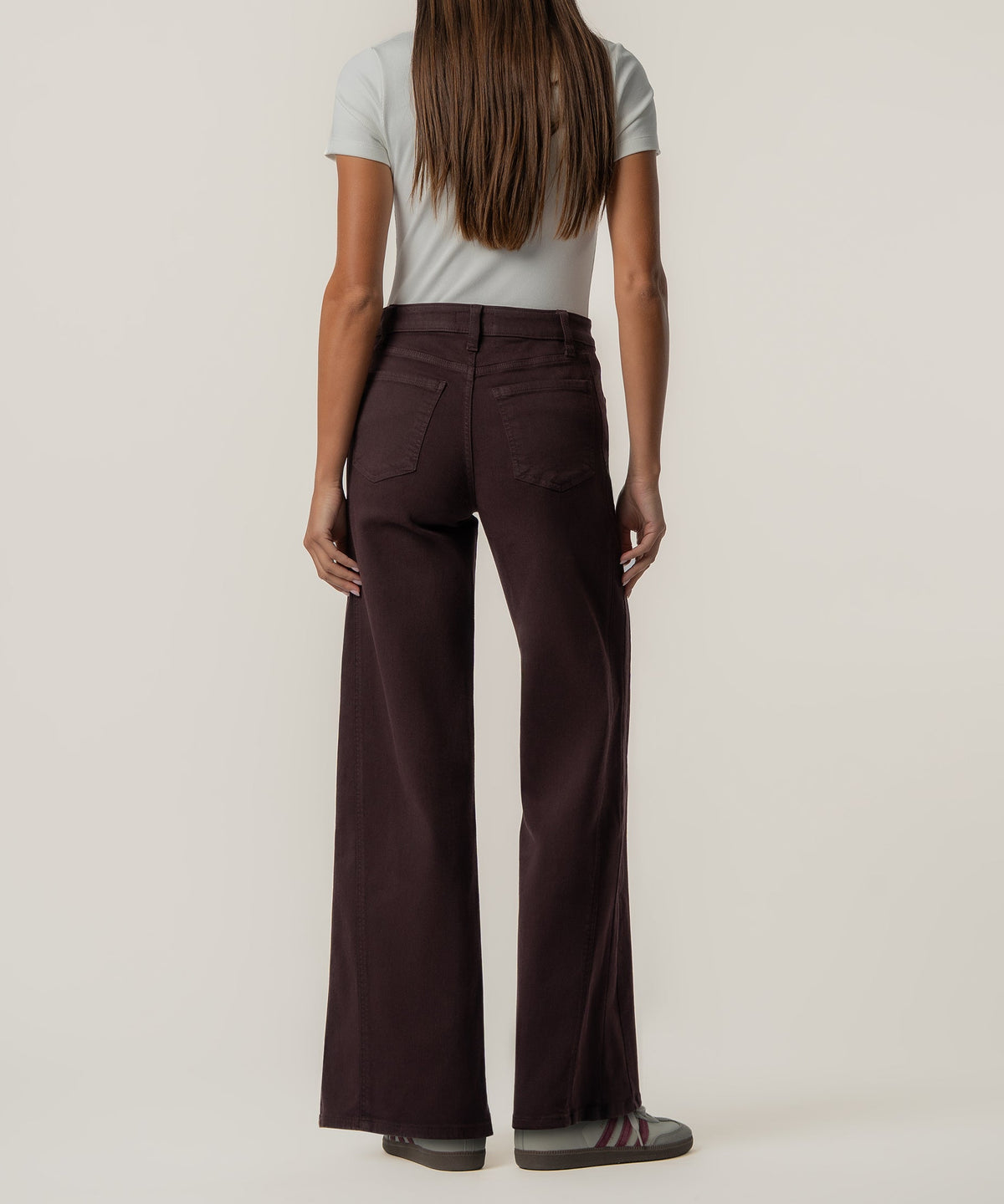 Kut from the Kloth "Maya" High Rise Wide Leg -Raisin