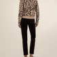 Kut from the Kloth "Gisella" Animal Print Pullover-Beige/Brown