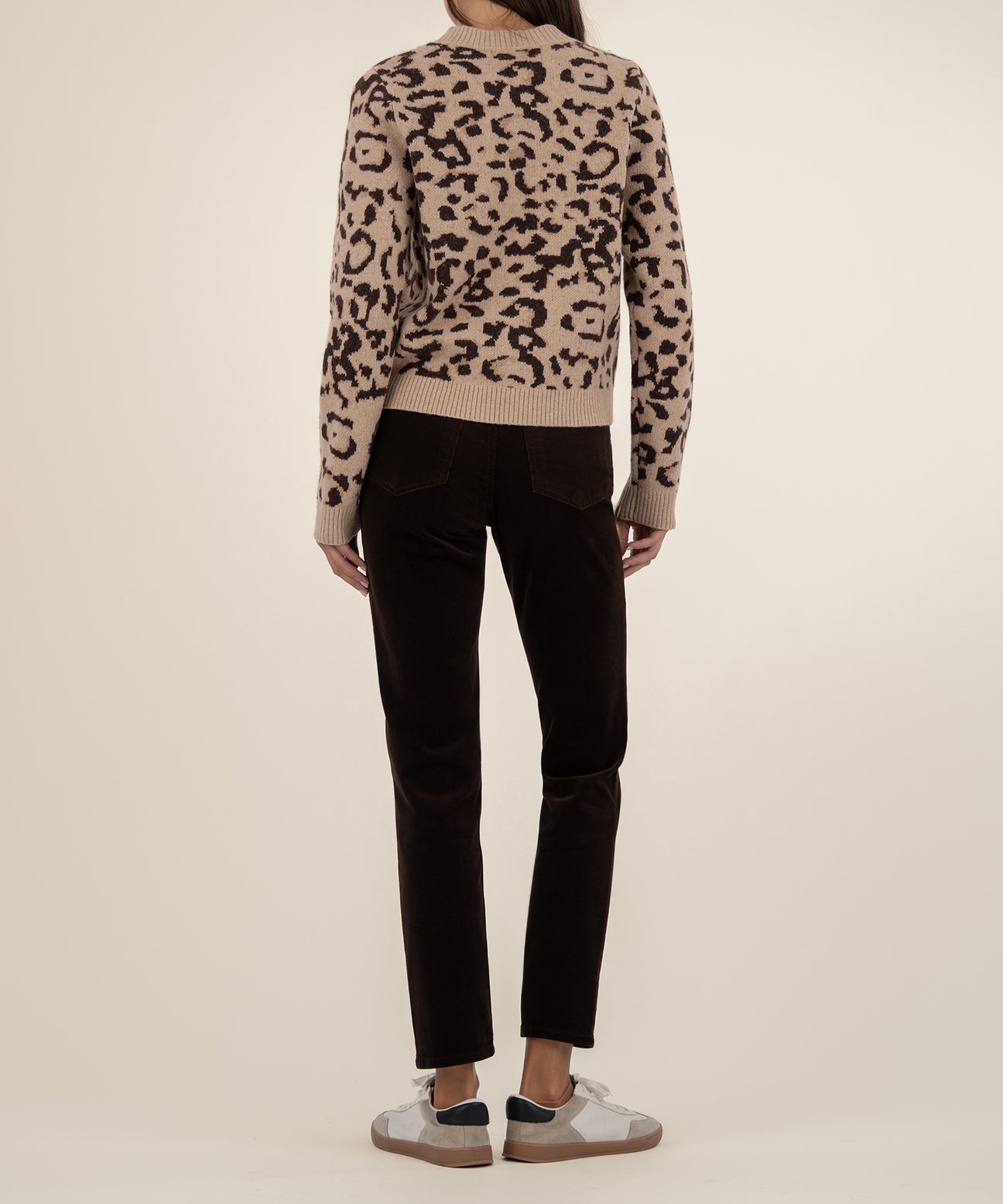 Kut from the Kloth "Gisella" Animal Print Pullover-Beige/Brown