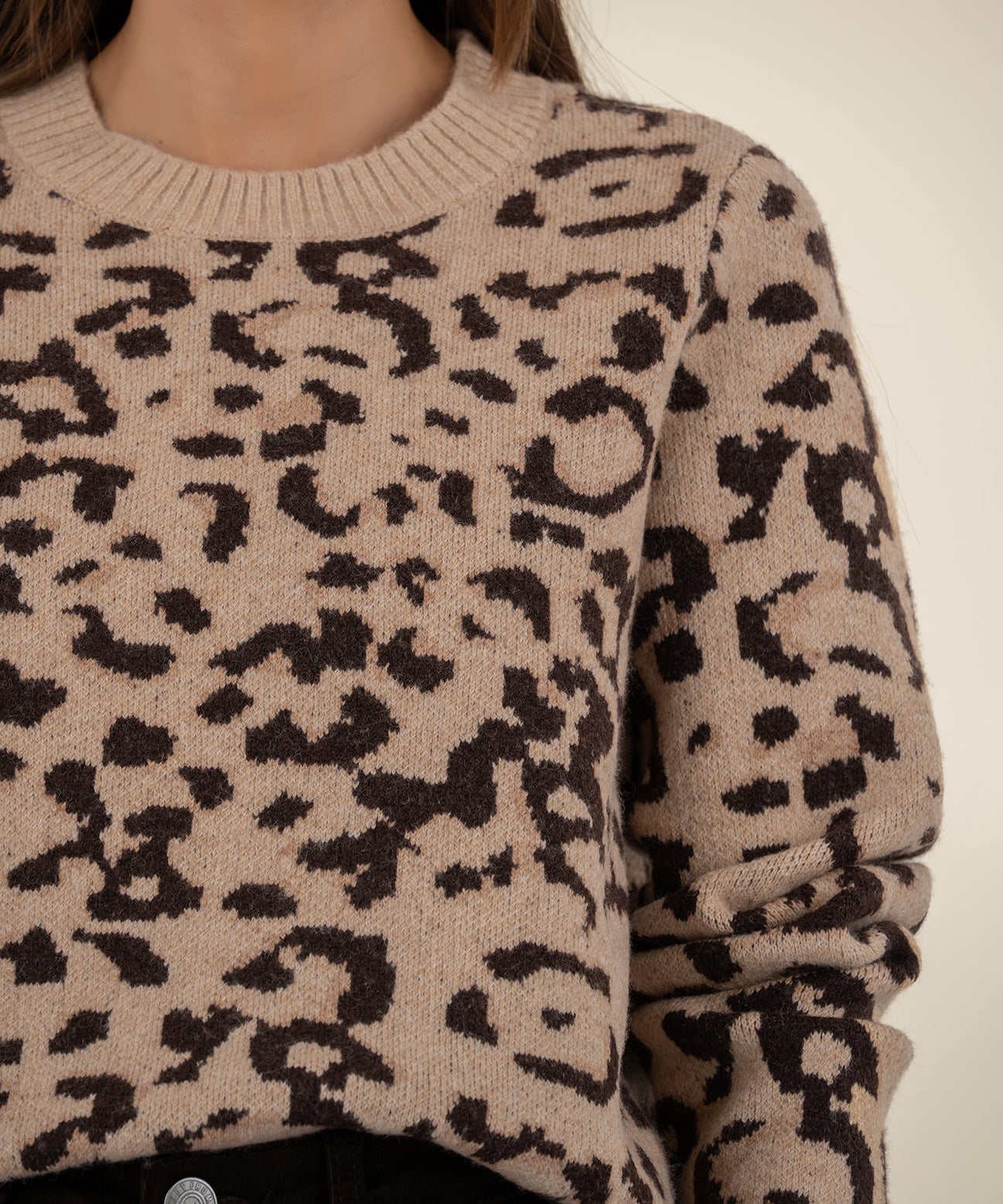 Kut from the Kloth "Gisella" Animal Print Pullover-Beige/Brown