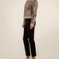 Kut from the Kloth "Gisella" Animal Print Pullover-Beige/Brown
