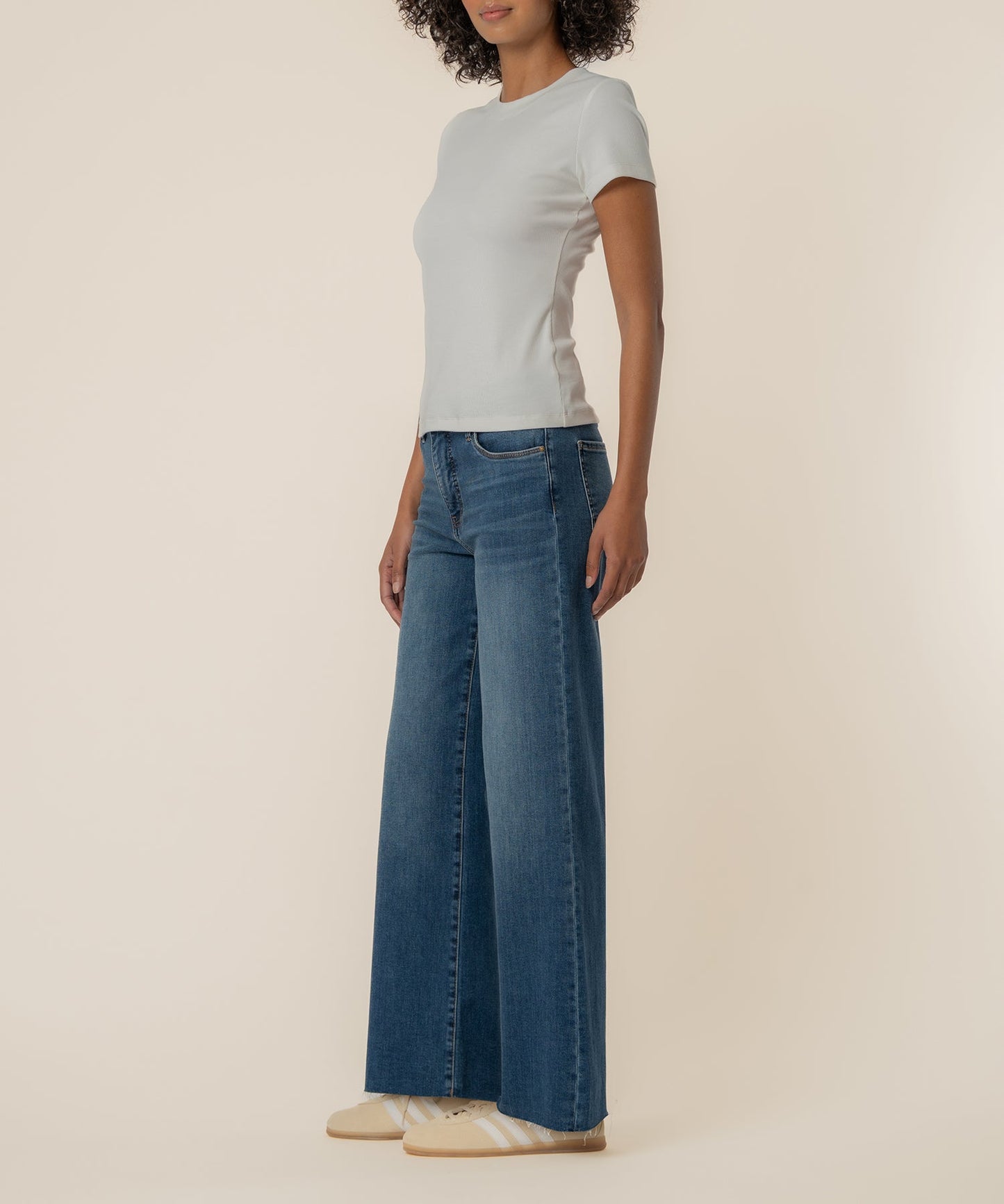 Kut from the Kloth “Langley” Rib Top-White