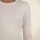 Kut from the Kloth "Noelie" Scoop Neck Long Sleeve Top-Cream