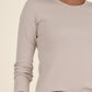Kut from the Kloth "Noelie" Scoop Neck Long Sleeve Top-Taupe