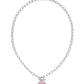 Kendra Scott Ari Heart Enamel Frame Chain Necklace-Silver Pink Iridescent Glitter