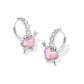 Kendra Scott Ari Heart Arrow Huggie Earring- Silver Pink Opalescent Resin