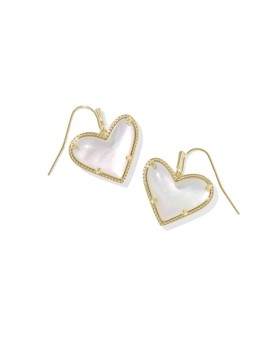 Kendra Scott Ari Heart Statement Drop Earring- Gold Ivory MOP