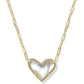 Kendra Scott Ari Heart Statement Pendant Necklace-Gold Ivory MOP