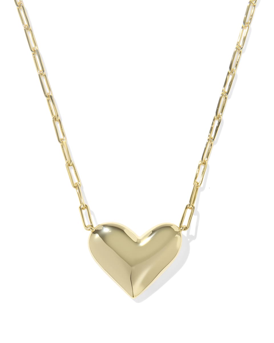 Kendra Scott Ari Heart Statement Pendant Necklace-Gold Ivory MOP