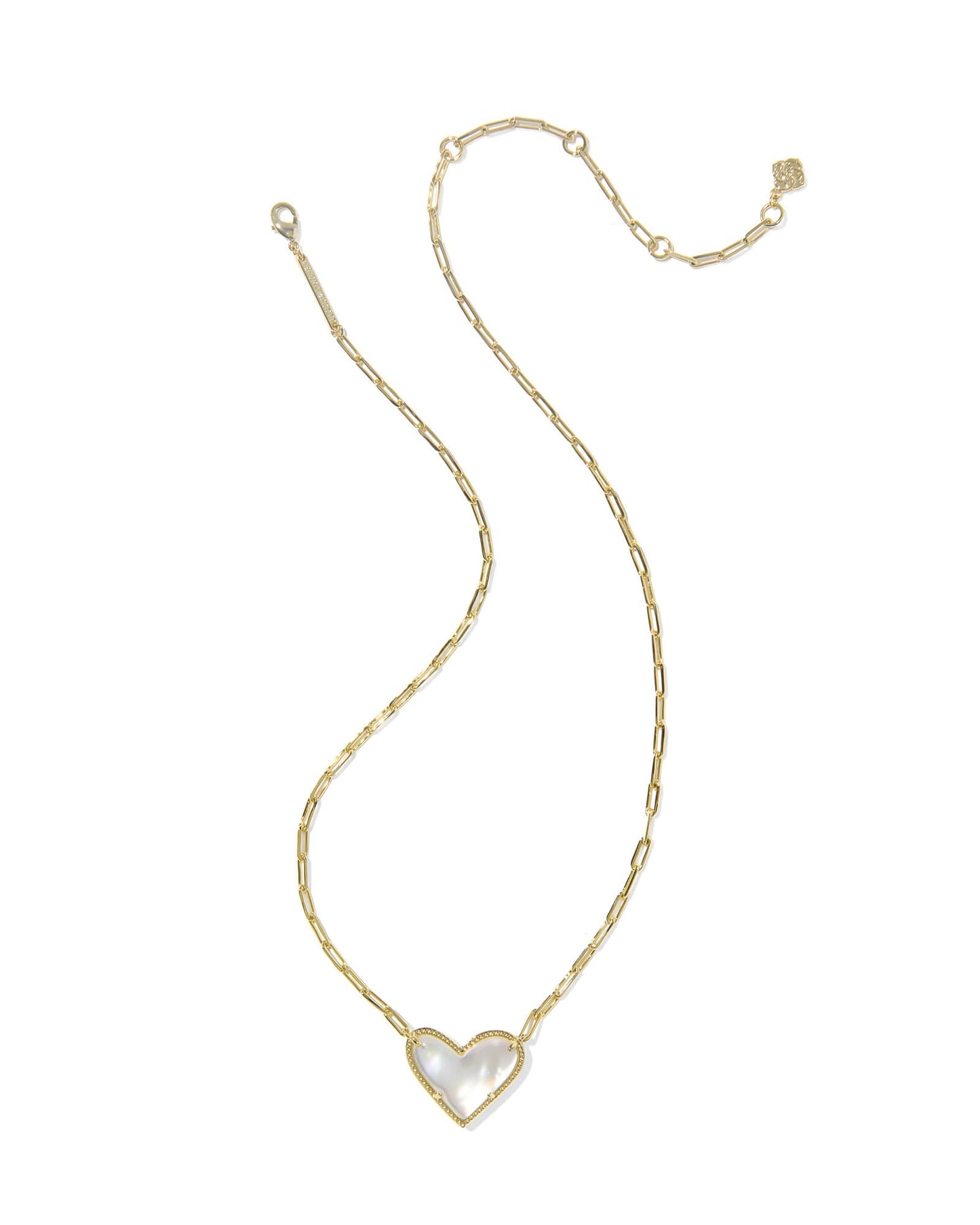 Kendra Scott Ari Heart Statement Pendant Necklace-Gold Ivory MOP