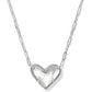 Kendra Scott Ari Heart Statement Pendant Necklace- Silver Ivory MOP