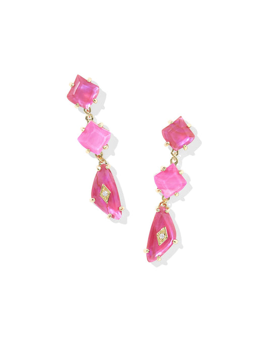 Kendra Scott Bianca Linear Earring-Gold Pink Mix