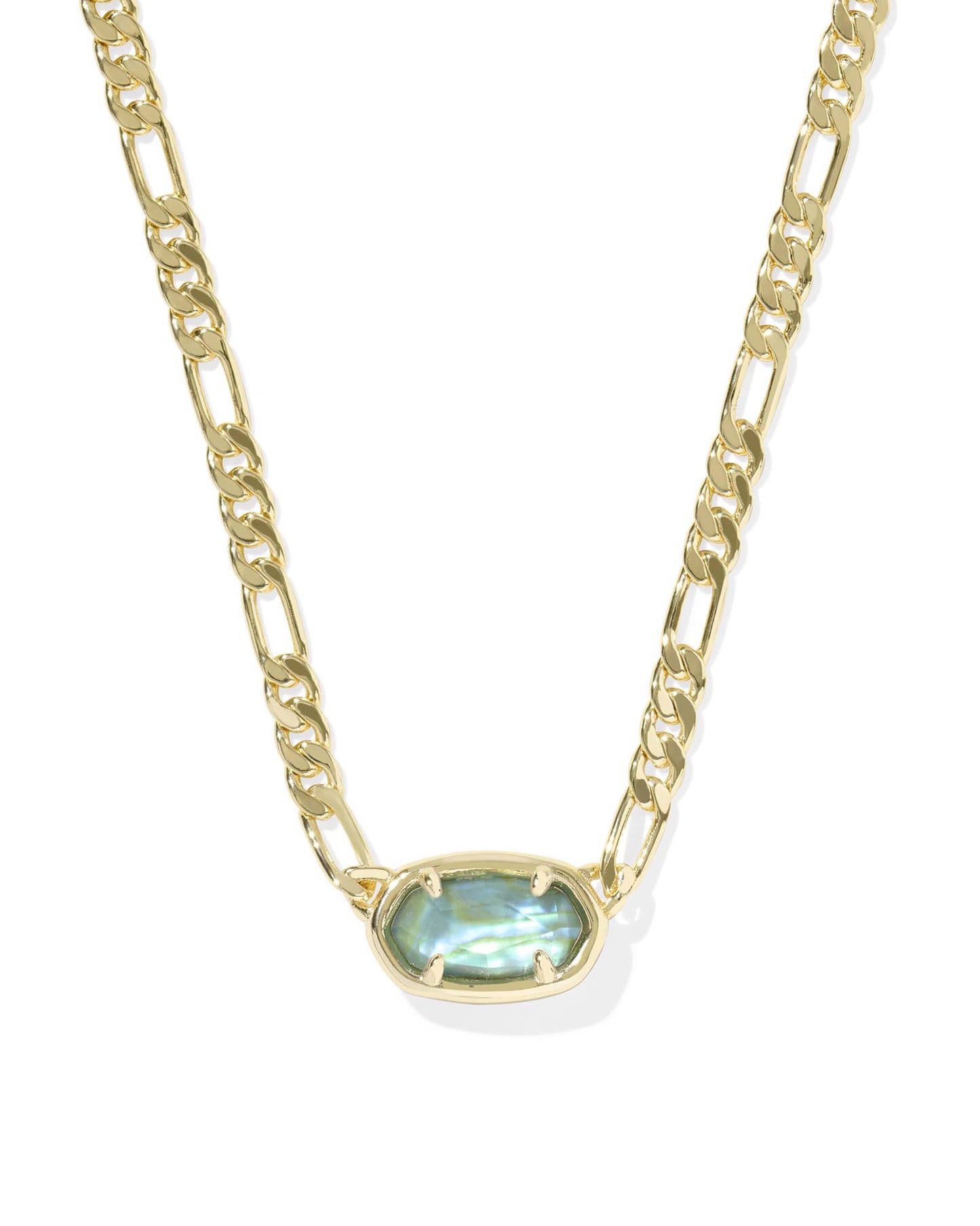 Kendra Scott Elisa Figaro Pendant Necklace-Gold Deep Aqua Illusion