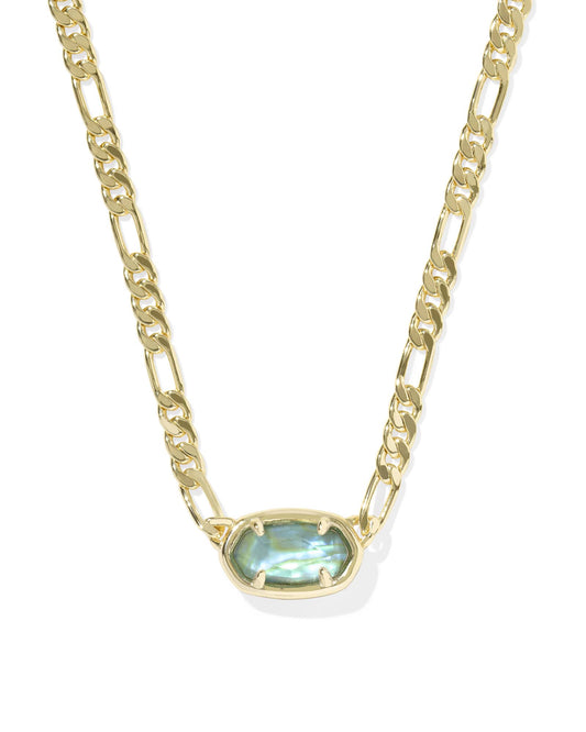 Kendra Scott Elisa Figaro Pendant Necklace-Gold Deep Aqua Illusion