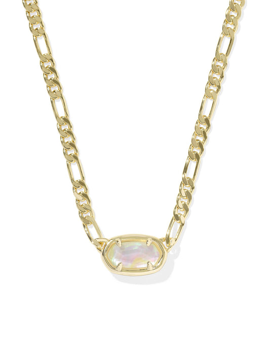 Kendra Scott Elisa Figaro Pendant Necklace-Gold Iridescent Abalone