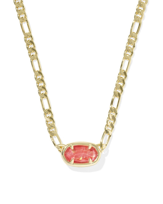 Kendra Scott Elisa Figaro Pendant Necklace-Gold Papaya Iridescent MOP