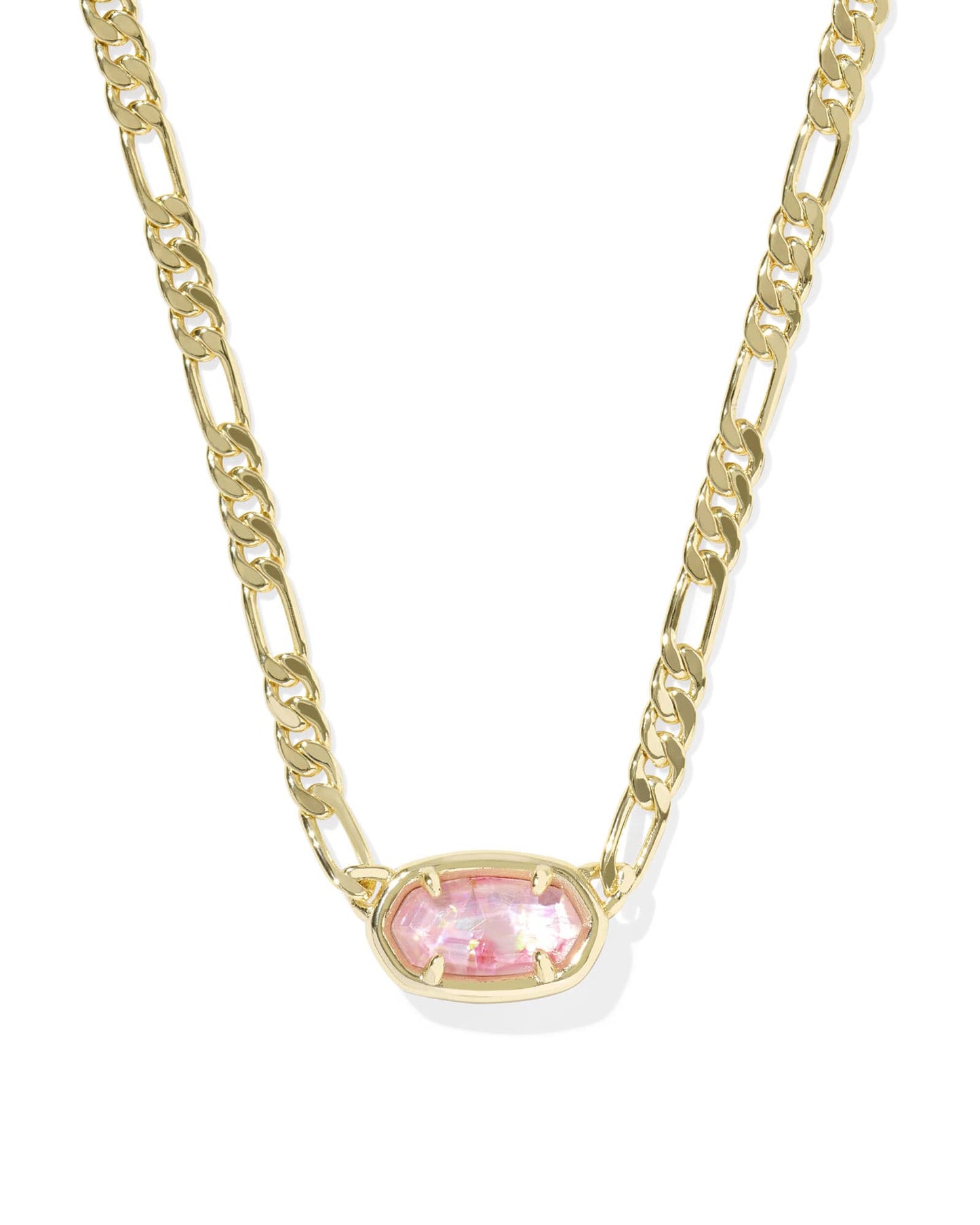 Kendra Scott Elisa Figaro Pendant Necklace-Gold Pink Iridescent MOP