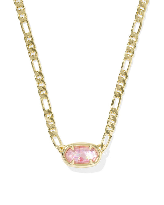 Kendra Scott Elisa Figaro Pendant Necklace-Gold Pink Iridescent MOP