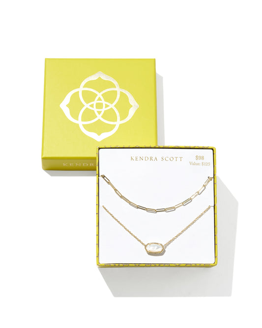 Kendra Scott Elisa & Courtney Necklace Gift Set-Gold/Ivory MOP