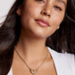 Kendra Scott Emery Heart Pendant Necklace-Gold White CZ