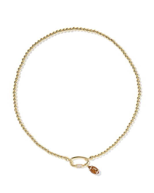 Kendra Scott Football Helmet Strand Necklace-Gold/White CZ