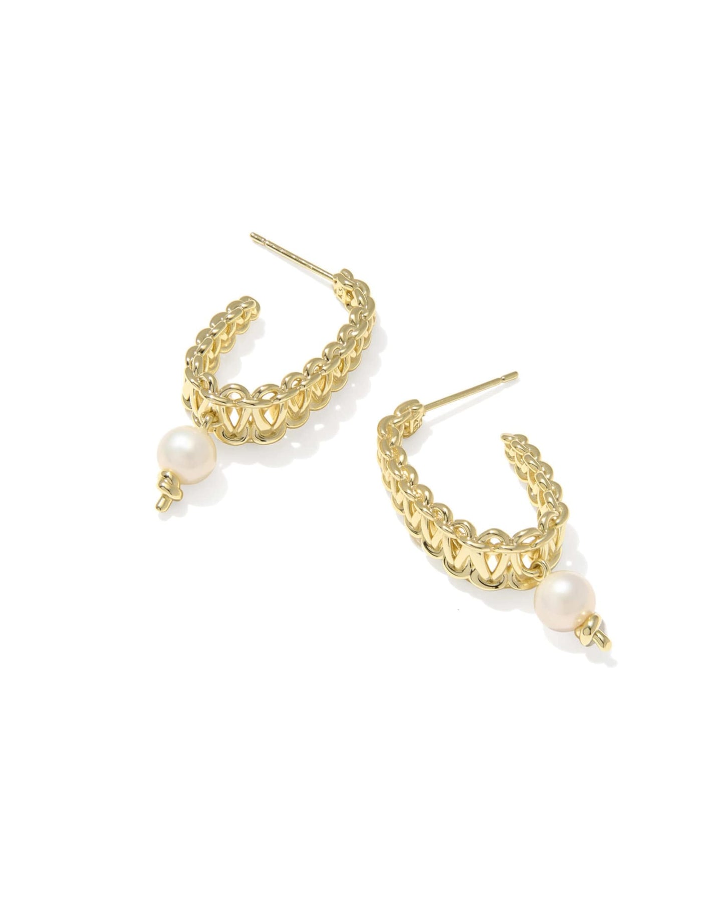 Kendra Scott Gabriella Pearl Hoop Earring-Gold/Freshwater Cultured Pearl
