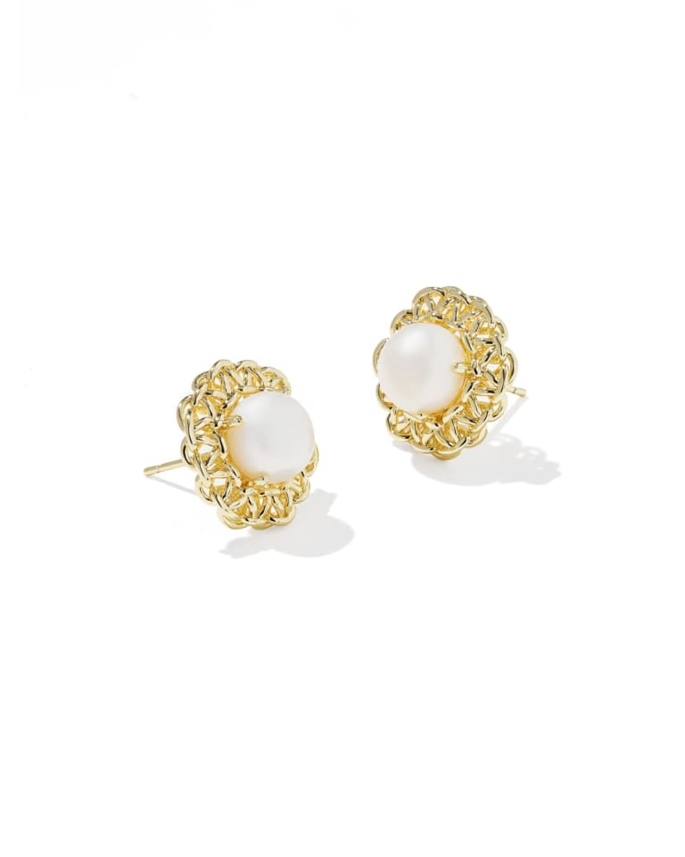Kendra Scott Gabriella Pearl Stud Earring - Gold/Freshwater Cultured Pearl