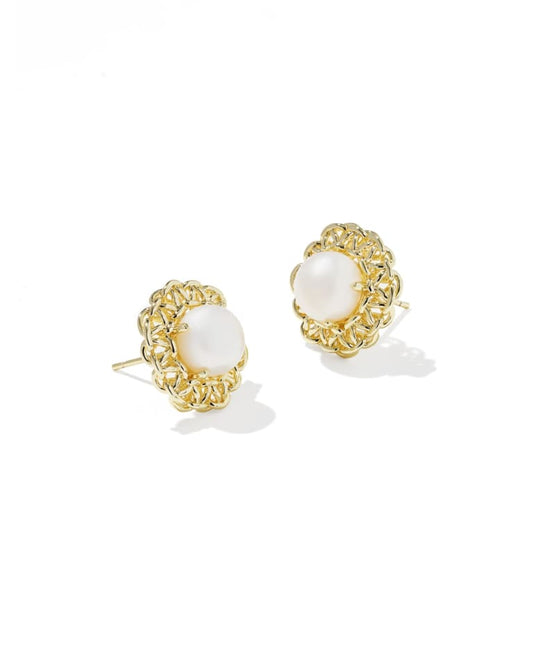 Kendra Scott Gabriella Pearl Stud Earring - Gold/Freshwater Cultured Pearl