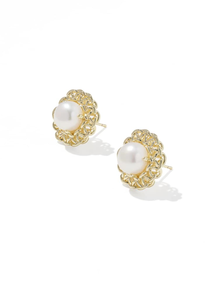 Kendra Scott Gabriella Pearl Stud Earring - Gold/Freshwater Cultured Pearl