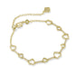 Kendra Scott Haisley Heart Delicate Chain Bracelet-Gold White Crystal