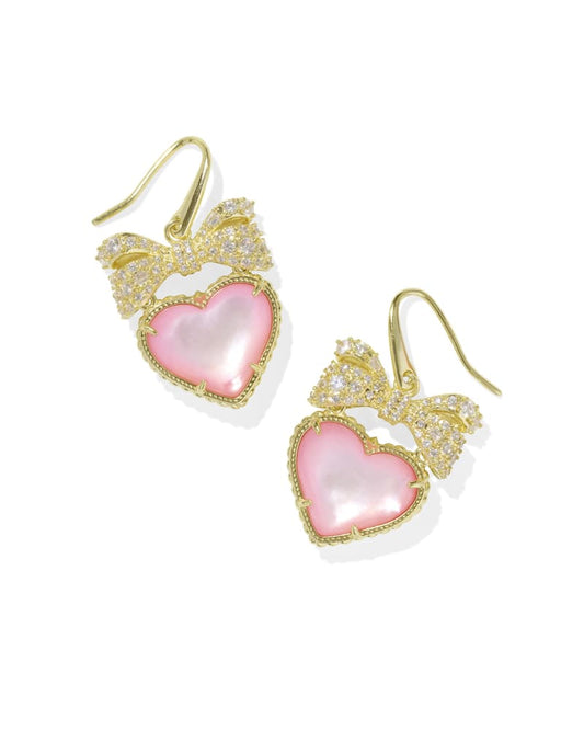 Kendra Scott Haisley Heart Drop Earring-Gold Blush Ivory MOP