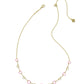 Kendra Scott Haisley Heart Strand Necklace-Gold Pink Pearlescent Enamel