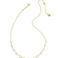 Kendra Scott Haisley Heart Strand Necklace-Gold White Crystal