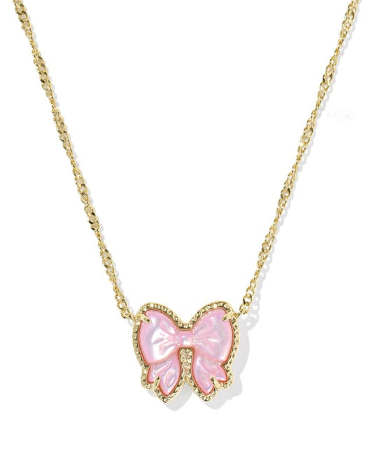 Kendra Scott Haley Bow Pendant Necklace-Gold Blush MOP