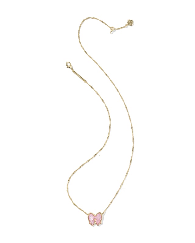 Kendra Scott Haley Bow Pendant Necklace-Gold Blush MOP