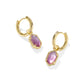 Kendra Scott Hallie Huggie Earring- Gold Purple Watercolor Illusion