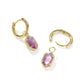 Kendra Scott Hallie Huggie Earring- Gold Purple Watercolor Illusion