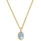 Kendra Scott Hallie Short Pendant Necklace-Gold Sky Blue MOP