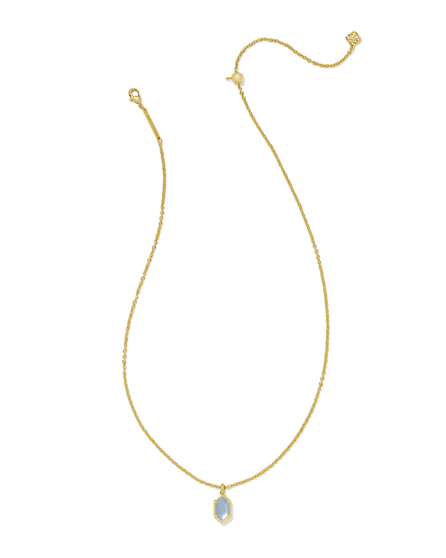 Kendra Scott Hallie Short Pendant Necklace-Gold Sky Blue MOP