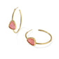 Kendra Scott Margot Hoop Earring-Vintage Gold Pink Clear Iridescent Abalone