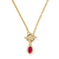 Kendra Scott Mini Elisa Toggle Pendant Necklace-Gold Carmine Red Illusion